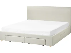 Letto con cassetti contenitori Tessuto SOUTRIN 180 x 200 cm Beige