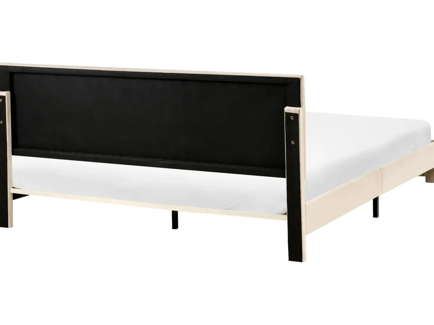 Letto con cassetti contenitori Velluto LONZAC 180 x 200 cm Beige