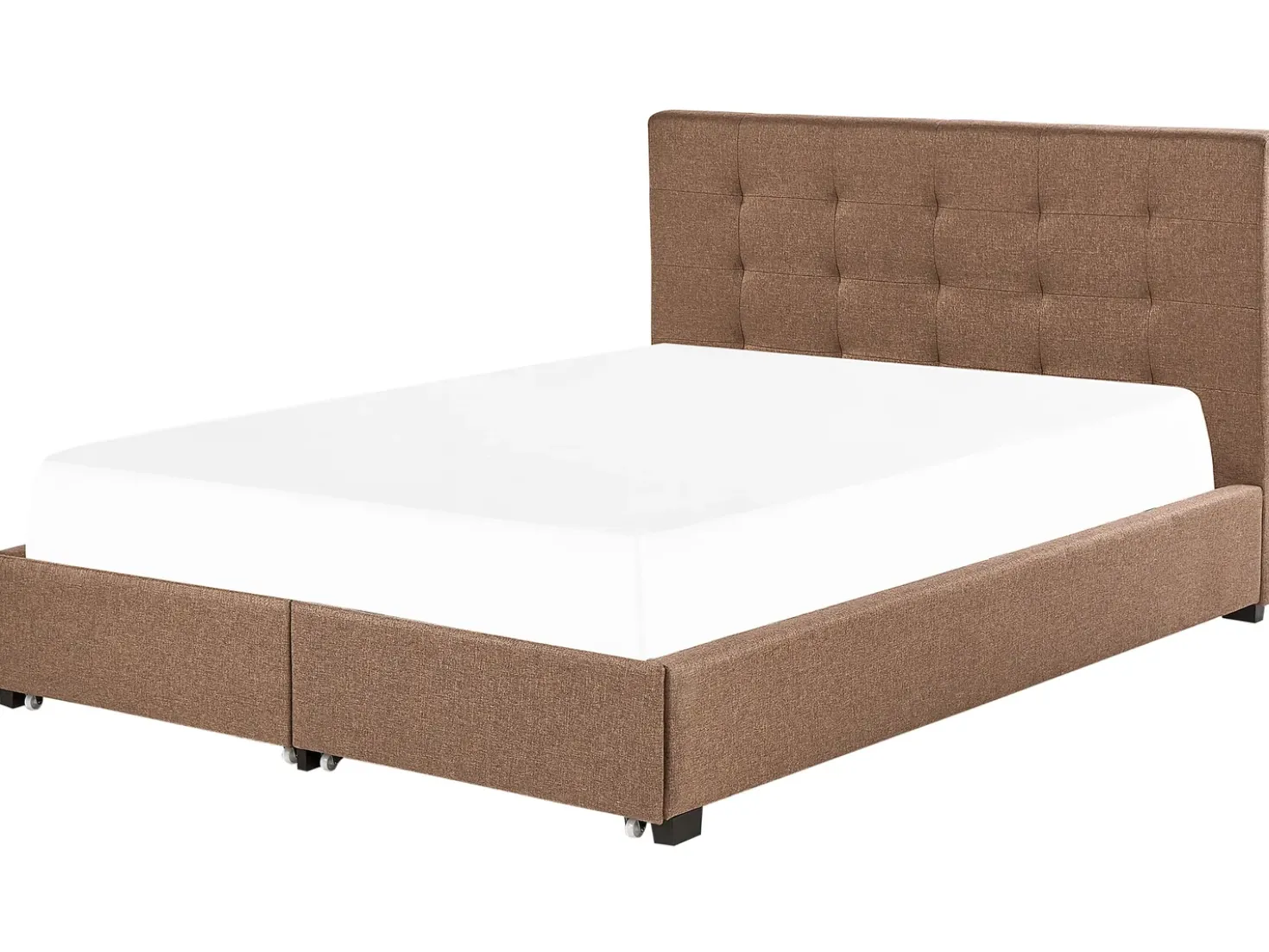 Letto con cassetti contenitori Tessuto LA ROCHELLE 180 x 200 cm Marrone