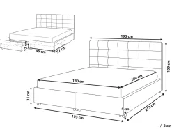 Letto con cassetti contenitori Tessuto LA ROCHELLE 180 x 200 cm Marrone