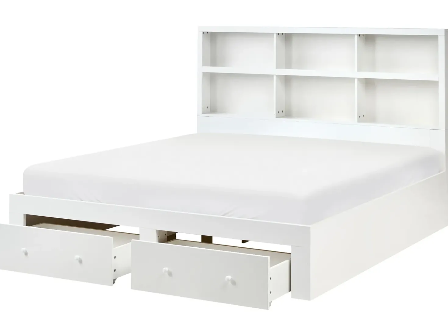 Letto con cassetti contenitori TARARE 180 x 200 cm Bianco