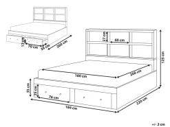 Letto con cassetti contenitori TARARE 180 x 200 cm Bianco