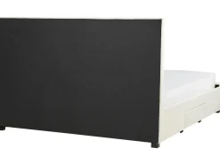 Letto con cassetti contenitori Velluto LIEVIN 180 x 200 cm Beige chiaro