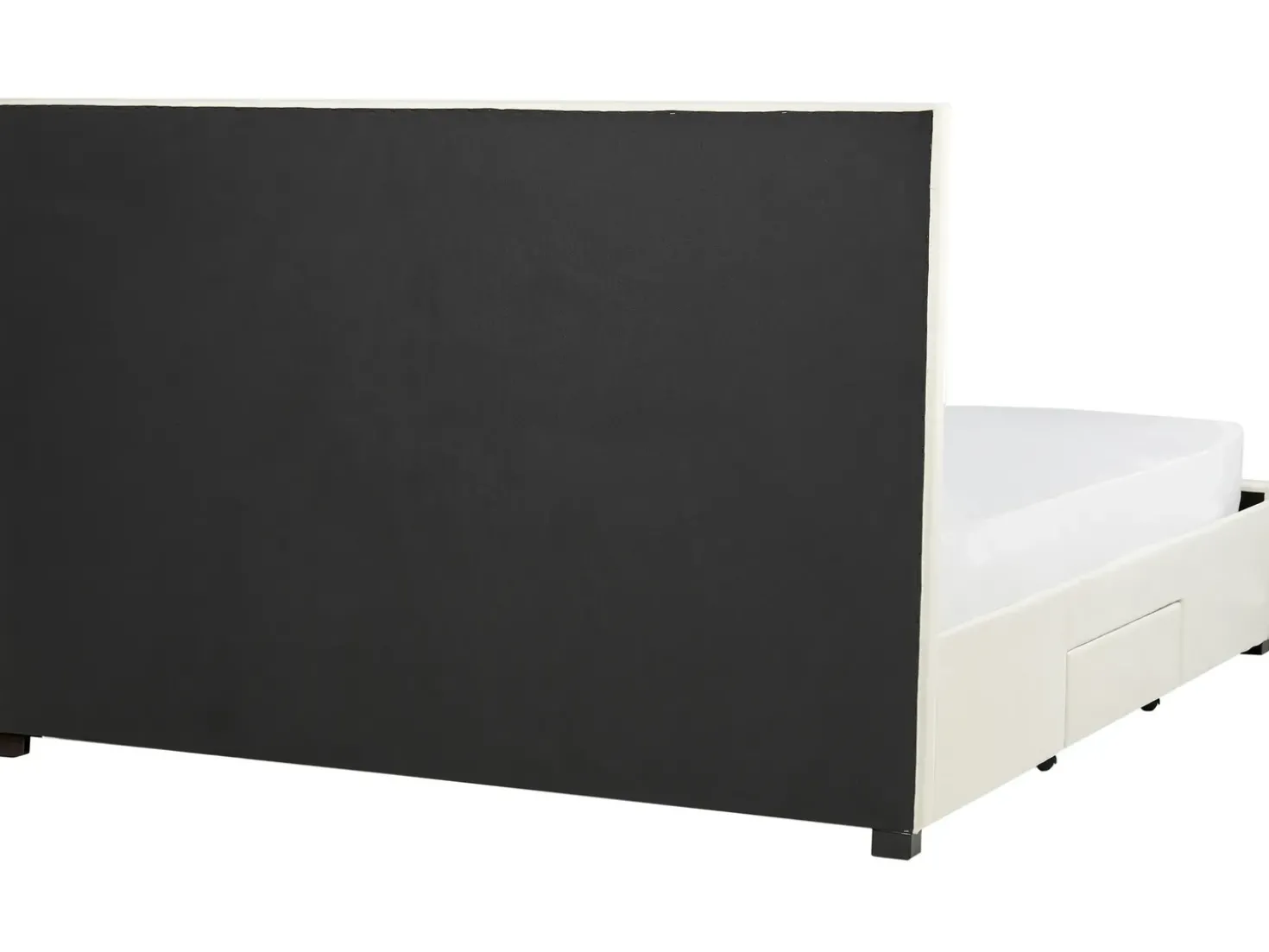 Letto con cassetti contenitori Velluto LIEVIN 180 x 200 cm Beige chiaro