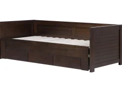 Letto con cassetti contenitori Legno CAHORS 90 x 200 cm Marrone scuro