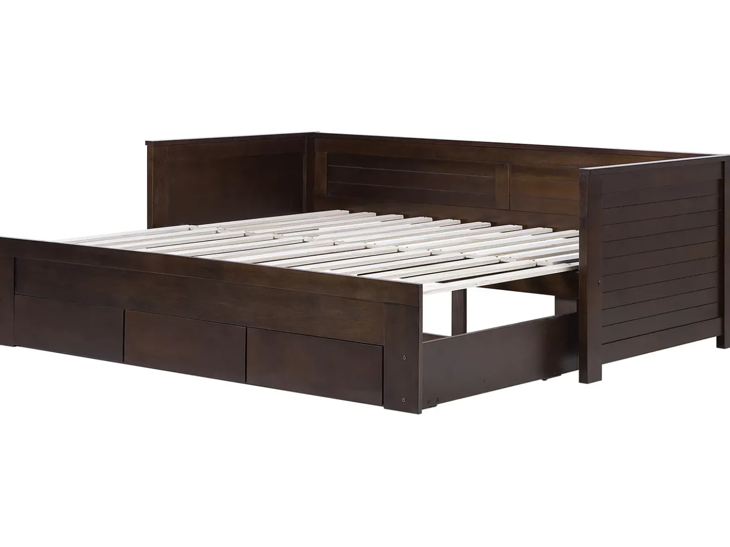 Letto con cassetti contenitori Legno CAHORS 90 x 200 cm Marrone scuro