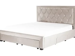 Letto con cassetti contenitori Velluto LIEVIN 180 x 200 cm Beige