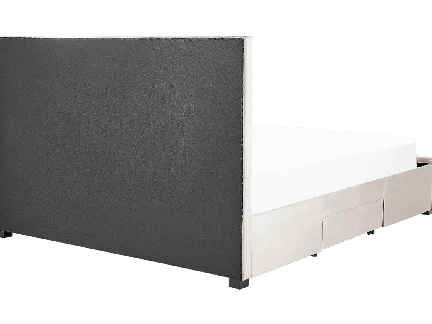 Letto con cassetti contenitori Velluto LIEVIN 180 x 200 cm Beige
