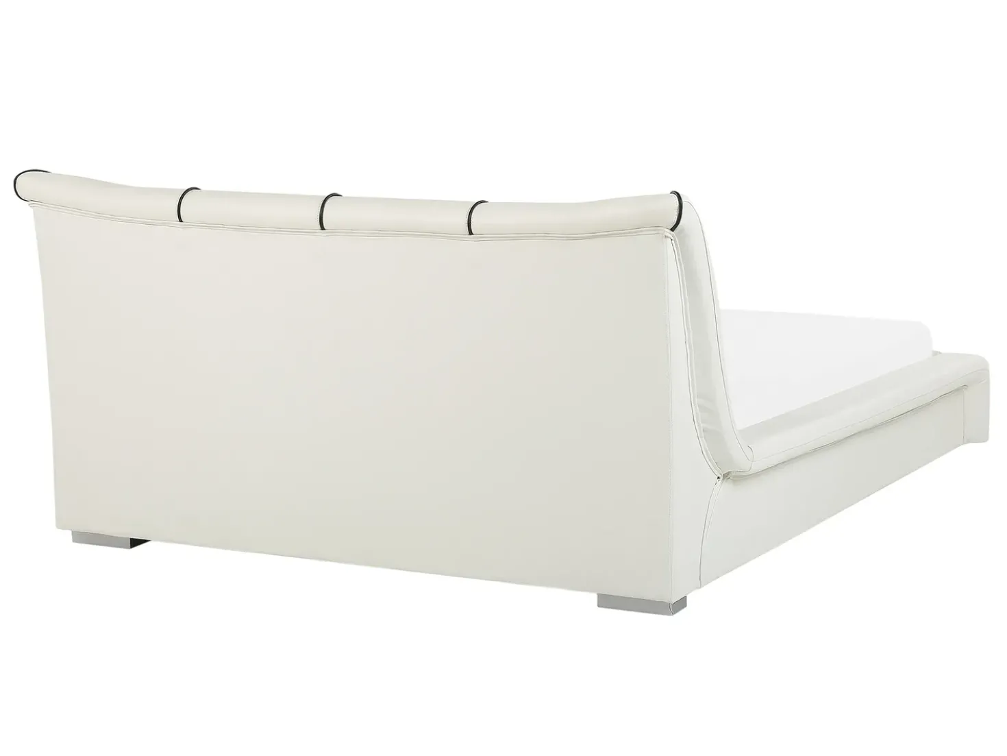 Letto con LED Pelle naturale NANTES 140 x 200 cm LED Bianco sporco