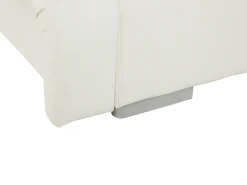 Letto con LED Pelle naturale NANTES 140 x 200 cm LED Bianco sporco