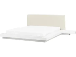 Letto con LED Pelle sintetica ZEN 160 x 200 cm Bianco