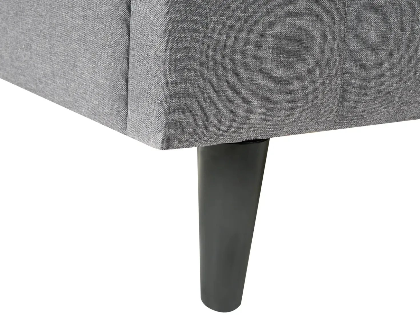 Letto con LED Tessuto BEAULIEU 180 x 200 cm con contenitore con porta USB Grigio scuro