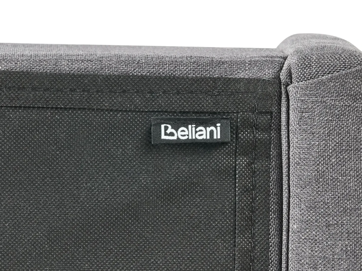 Letto con LED Tessuto BEAULIEU 180 x 200 cm con contenitore con porta USB Grigio scuro