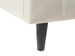 Letto con LED Tessuto BEAULIEU 180 x 200 cm con contenitore con porta USB Beige
