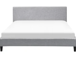 Letto con LED Tessuto FITOU 180 x 200 cm Grigio chiaro