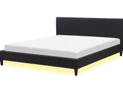 Letto con LED Tessuto FITOU 180 x 200 cm Nero