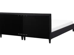 Letto con LED Tessuto FITOU 180 x 200 cm Nero