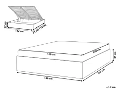 Letto con ottomano senza testata ETEL 180 x 200 cm Marrone chiaro