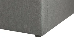 Letto con ottomano senza testata Tessuto DINAN 160 x 200 cm Grigio scuro