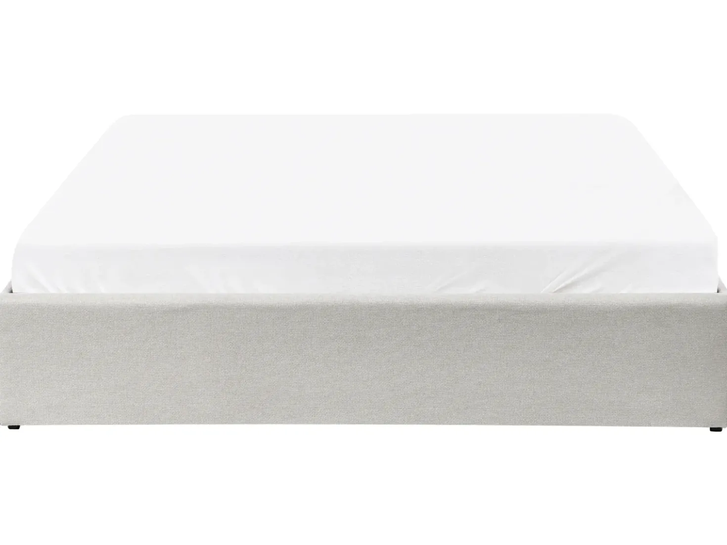 Letto con ottomano senza testata Tessuto DINAN 160 x 200 cm Beige chiaro