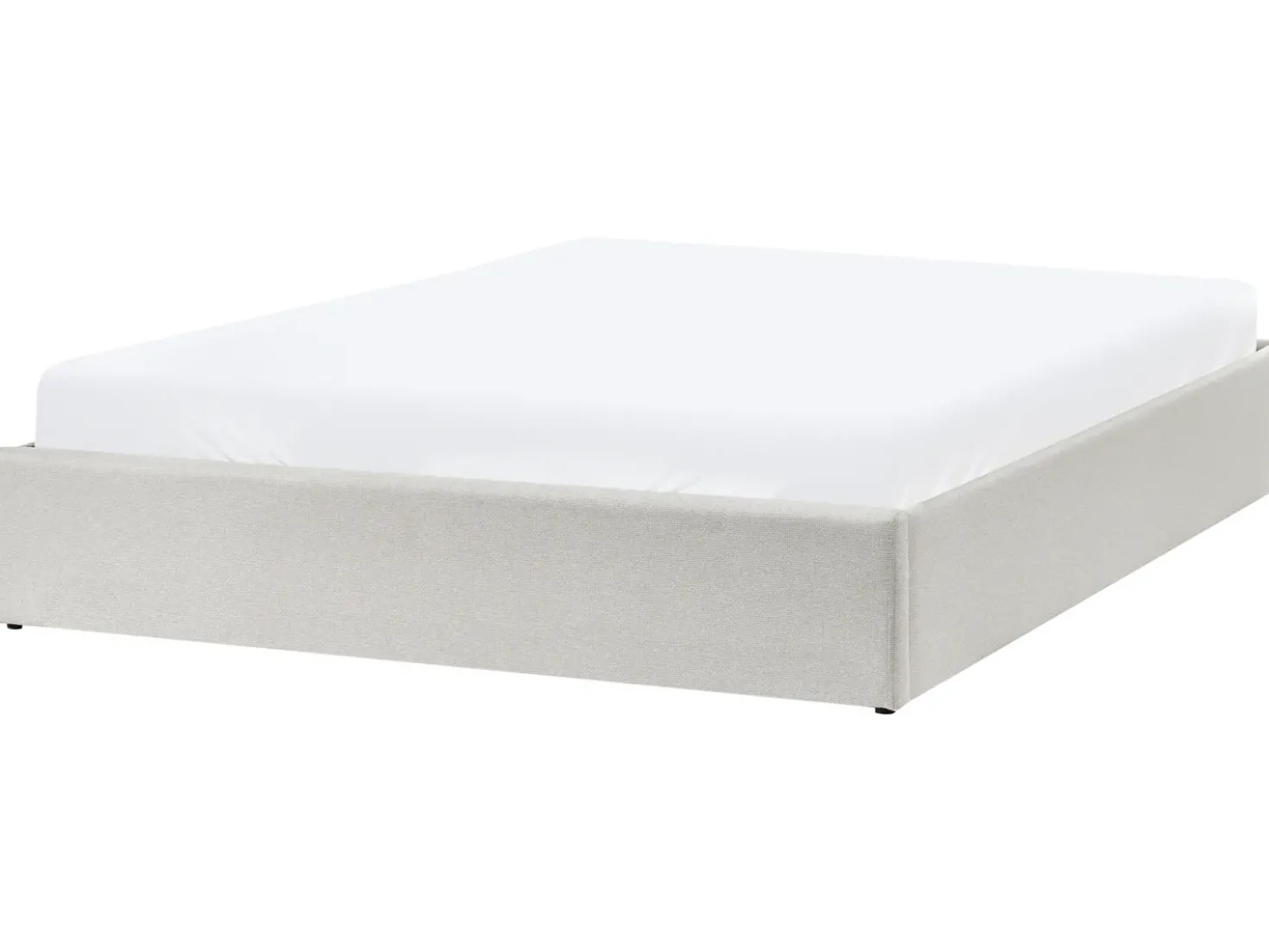 Letto con ottomano senza testata Tessuto DINAN 160 x 200 cm Beige chiaro