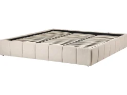 Letto con ottomano senza testata Tessuto GENAS 180 x 200 cm Beige chiaro