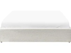 Letto con ottomano senza testata Bouclé DINAN 140 x 200 cm Bianco sporco
