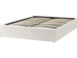 Letto con ottomano senza testata Bouclé DINAN 140 x 200 cm Bianco sporco