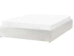 Letto con ottomano senza testata Bouclé DINAN 140 x 200 cm Bianco sporco