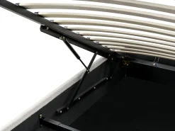 Letto con ottomano senza testata Bouclé DINAN 140 x 200 cm Bianco sporco