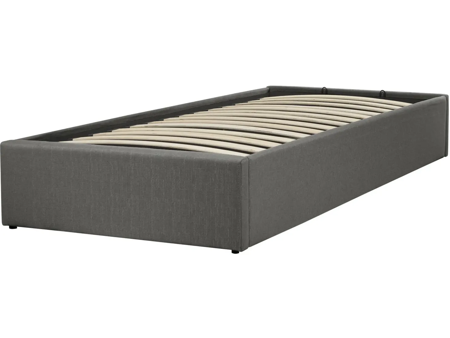Letto con ottomano senza testata Tessuto DINAN 90 x 200 cm Grigio scuro