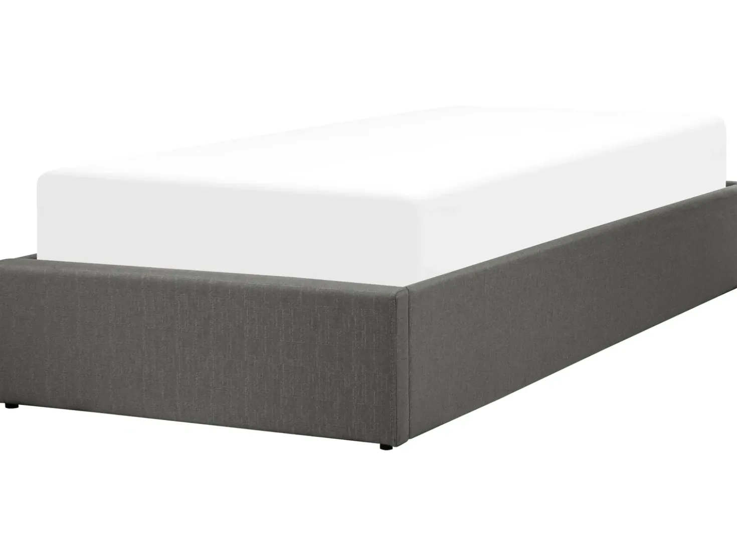 Letto con ottomano senza testata Tessuto DINAN 90 x 200 cm Grigio scuro