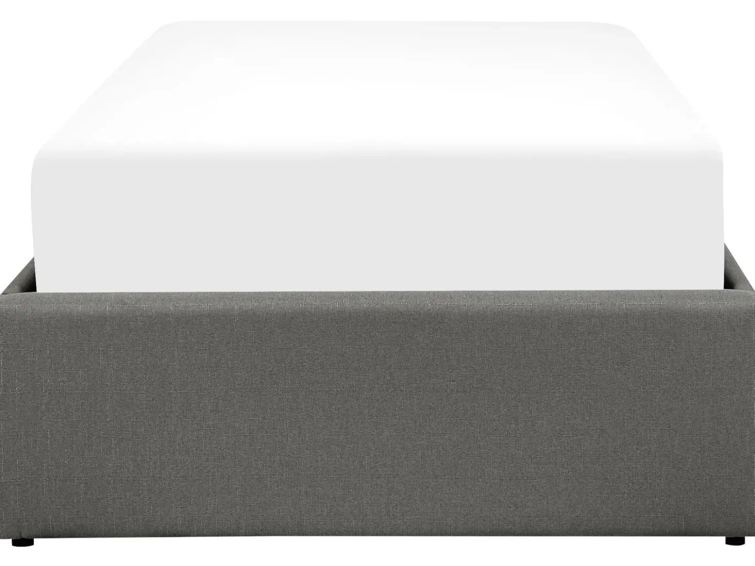 Letto con ottomano senza testata Tessuto DINAN 90 x 200 cm Grigio scuro