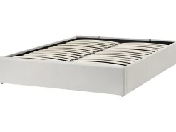 Letto con ottomano senza testata Tessuto DINAN 140 x 200 cm Beige chiaro