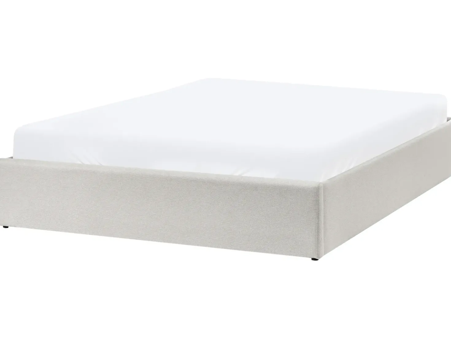 Letto con ottomano senza testata Tessuto DINAN 140 x 200 cm Beige chiaro