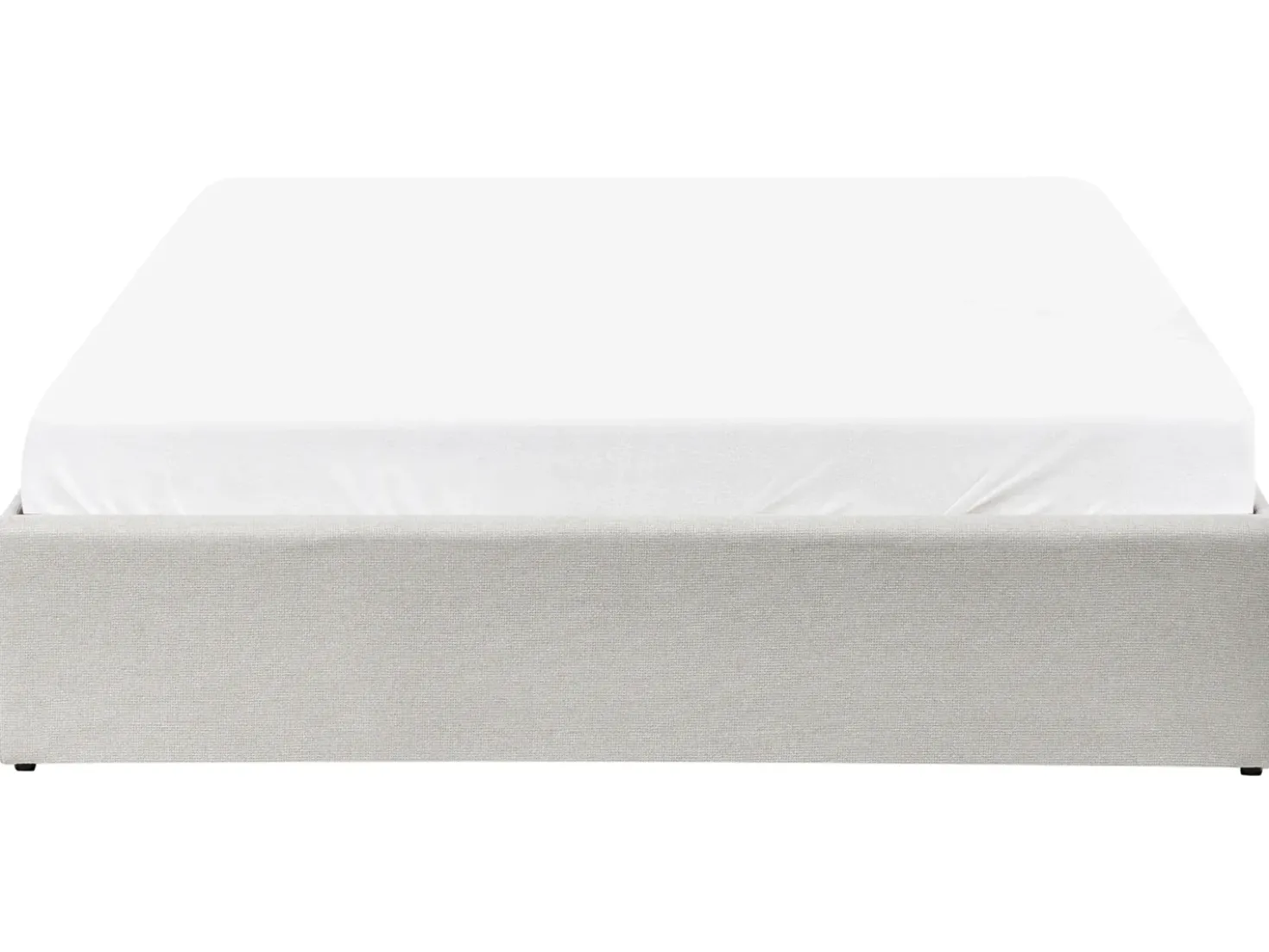 Letto con ottomano senza testata Tessuto DINAN 140 x 200 cm Beige chiaro