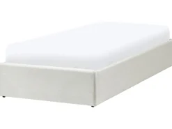 Letto con ottomano senza testata Tessuto DINAN 90 x 200 cm Beige chiaro