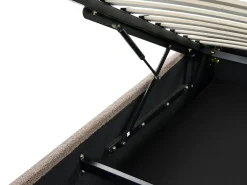 Letto con ottomano senza testata Bouclé DINAN 140 x 200 cm Tortora