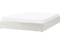 Letto con ottomano senza testata Bouclé DINAN 180 x 200 cm Bianco sporco