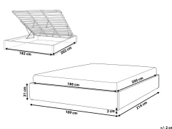Letto con ottomano senza testata Bouclé DINAN 180 x 200 cm Bianco sporco