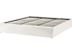 Letto con ottomano senza testata Bouclé DINAN 180 x 200 cm Bianco sporco
