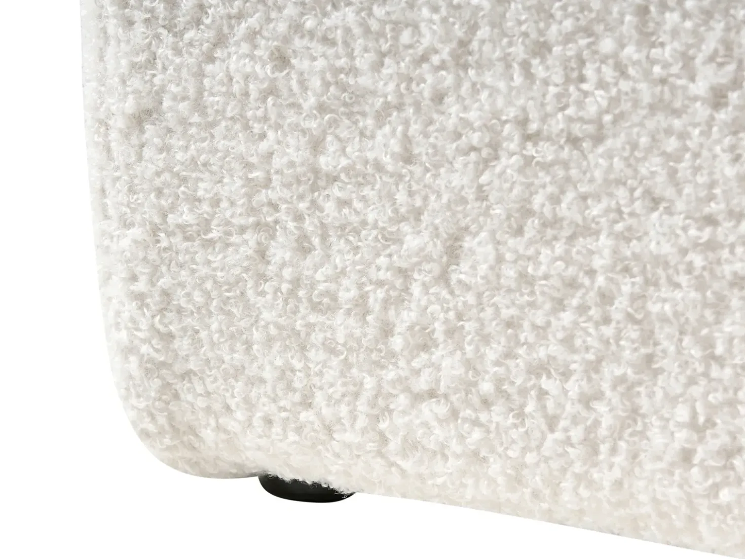 Letto con ottomano senza testata Bouclé DINAN 160 x 200 cm Bianco sporco