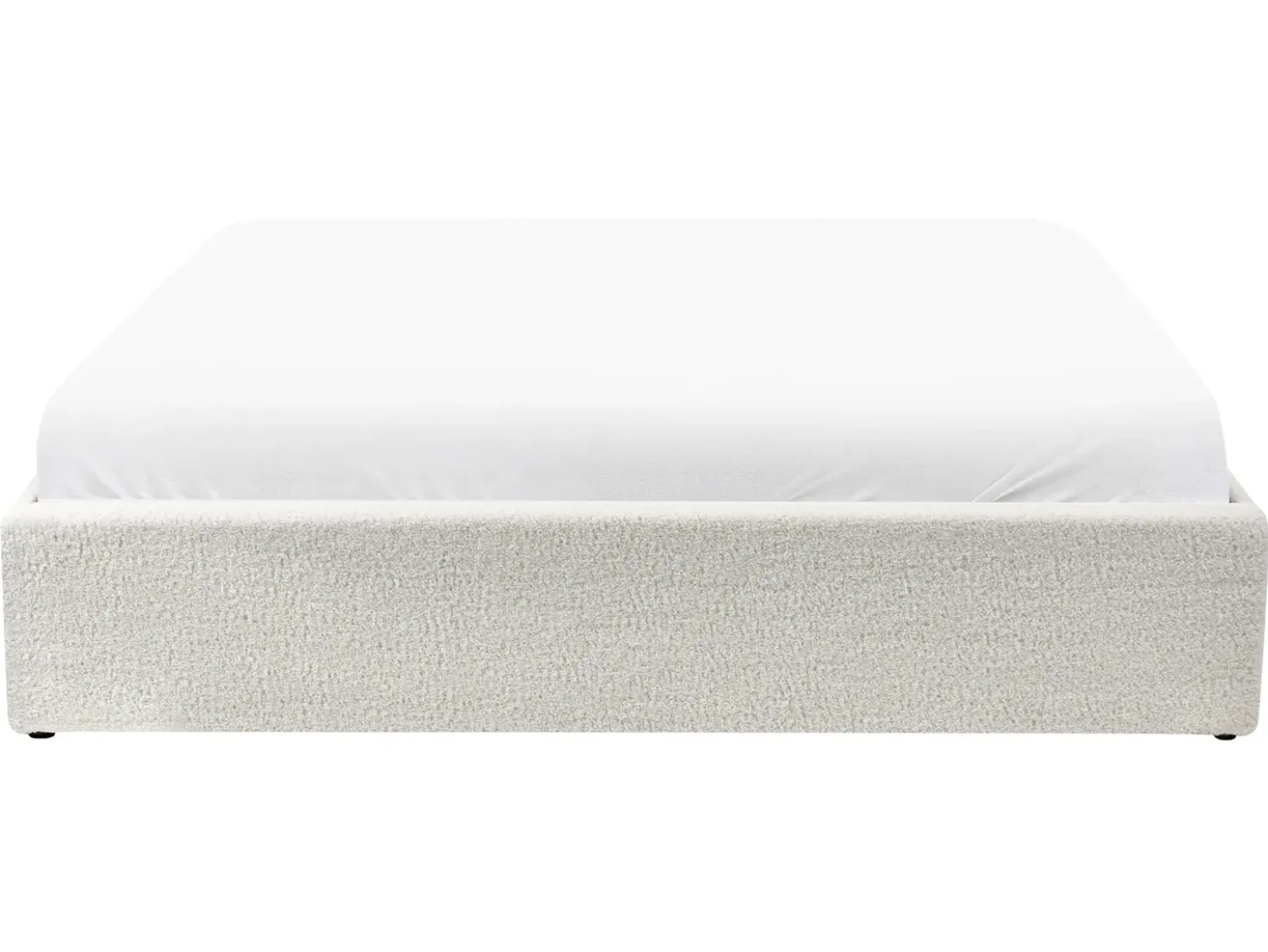 Letto con ottomano senza testata Bouclé DINAN 160 x 200 cm Bianco sporco