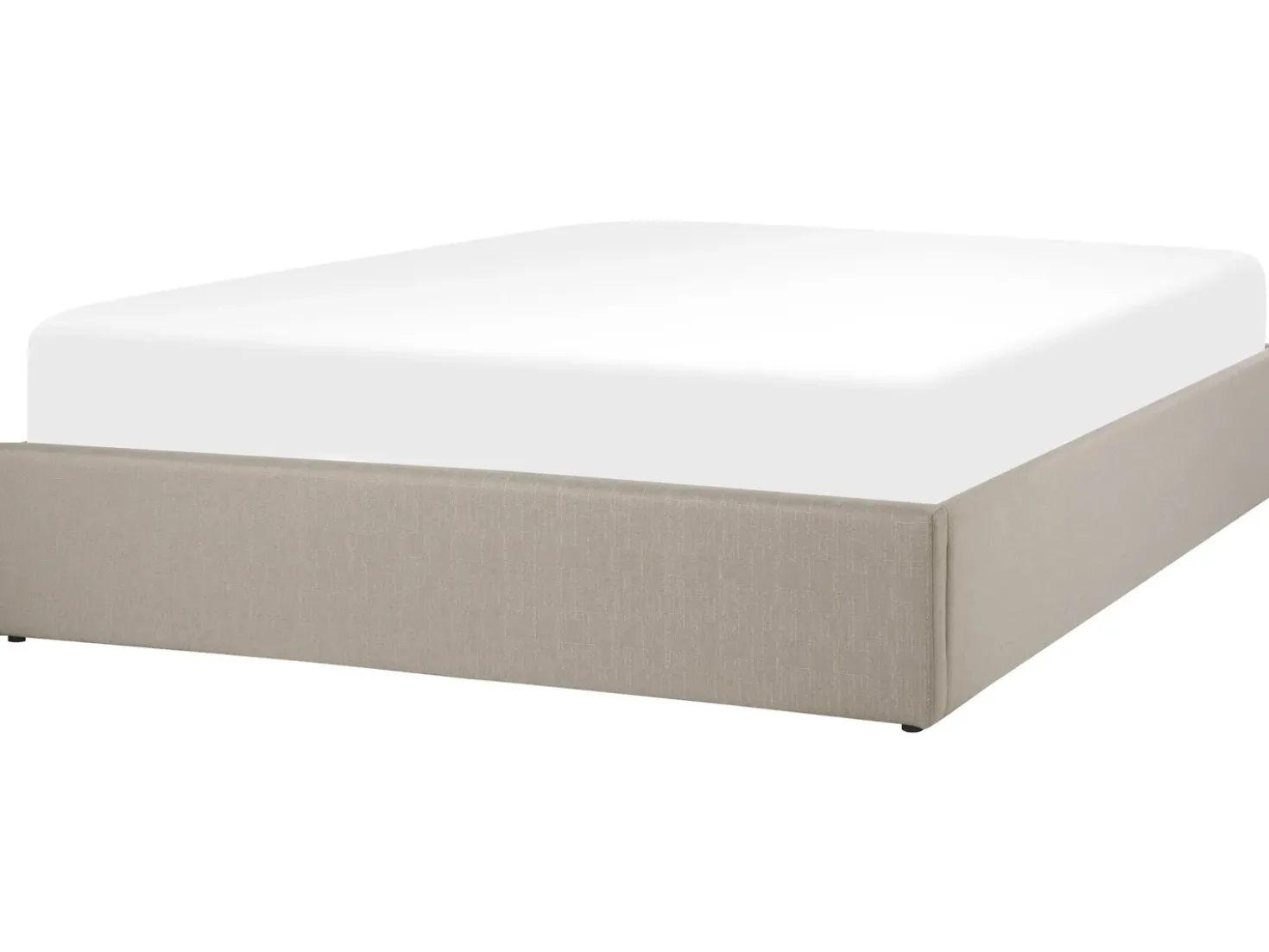 Letto con ottomano senza testata Tessuto DINAN 160 x 200 cm Marrone chiaro