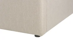 Letto con ottomano senza testata Tessuto DINAN 160 x 200 cm Marrone chiaro