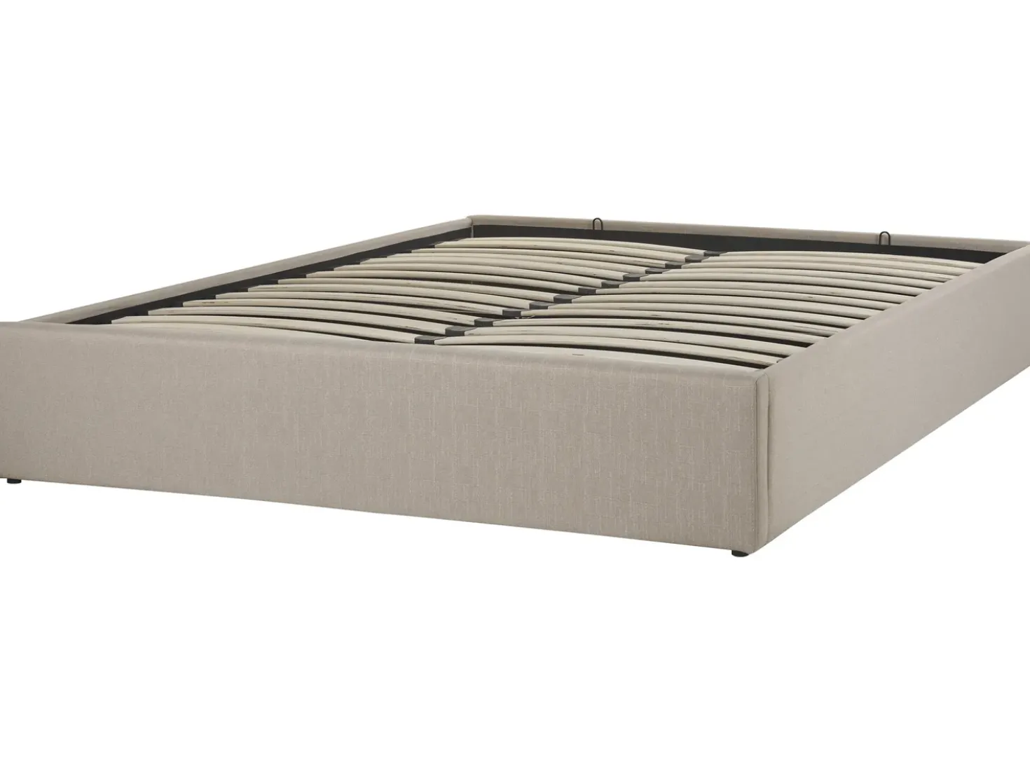 Letto con ottomano senza testata Tessuto DINAN 160 x 200 cm Marrone chiaro