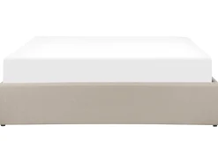 Letto con ottomano senza testata Tessuto DINAN 160 x 200 cm Marrone chiaro