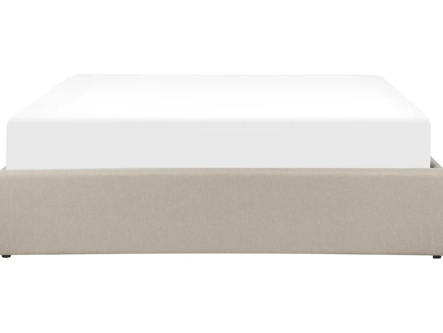 Letto con ottomano senza testata Tessuto DINAN 160 x 200 cm Marrone chiaro