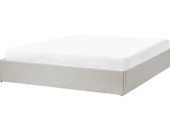 Letto con ottomano senza testata Tessuto DINAN 180 x 200 cm Grigio chiaro