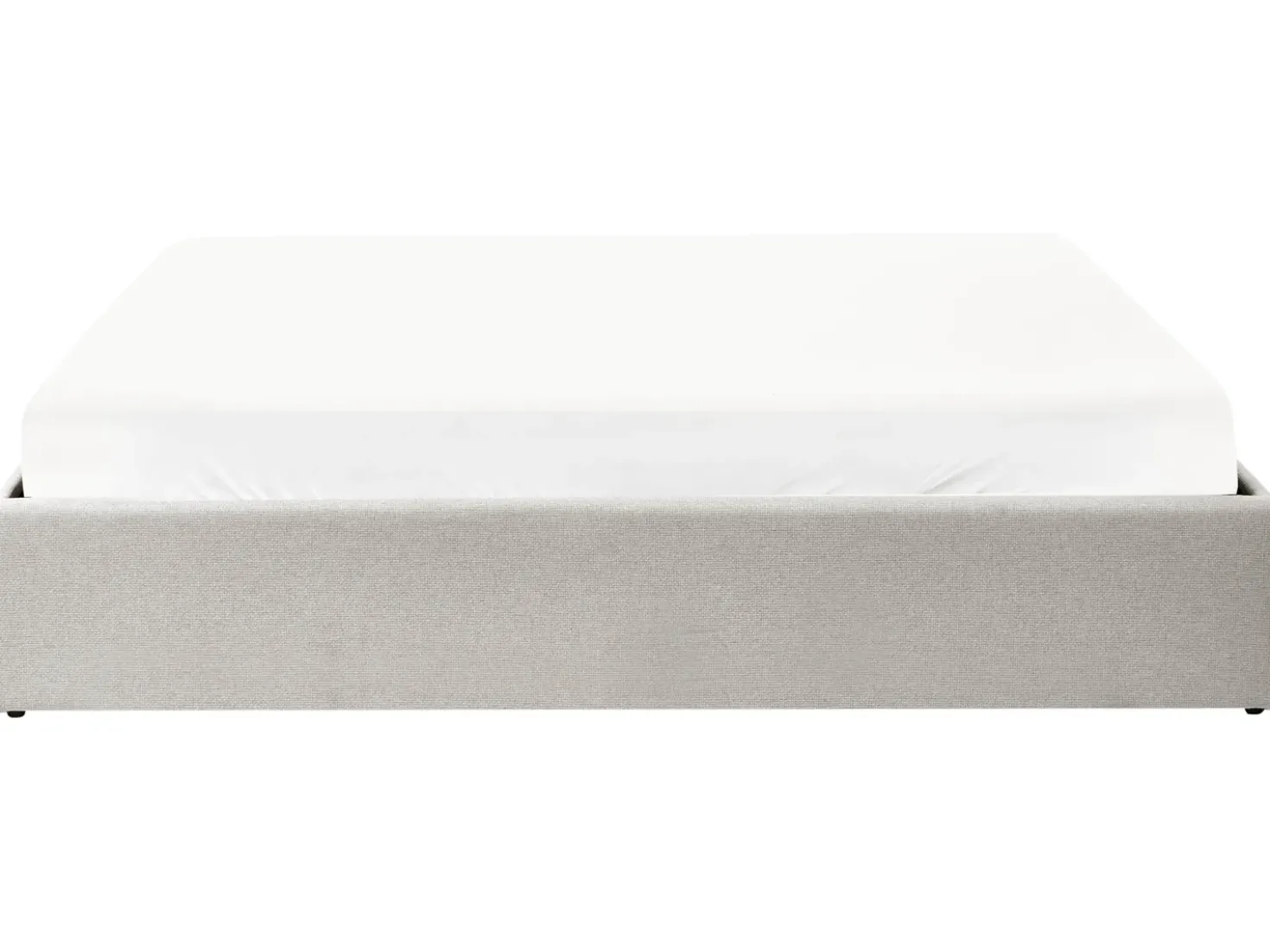 Letto con ottomano senza testata Tessuto DINAN 180 x 200 cm Grigio chiaro